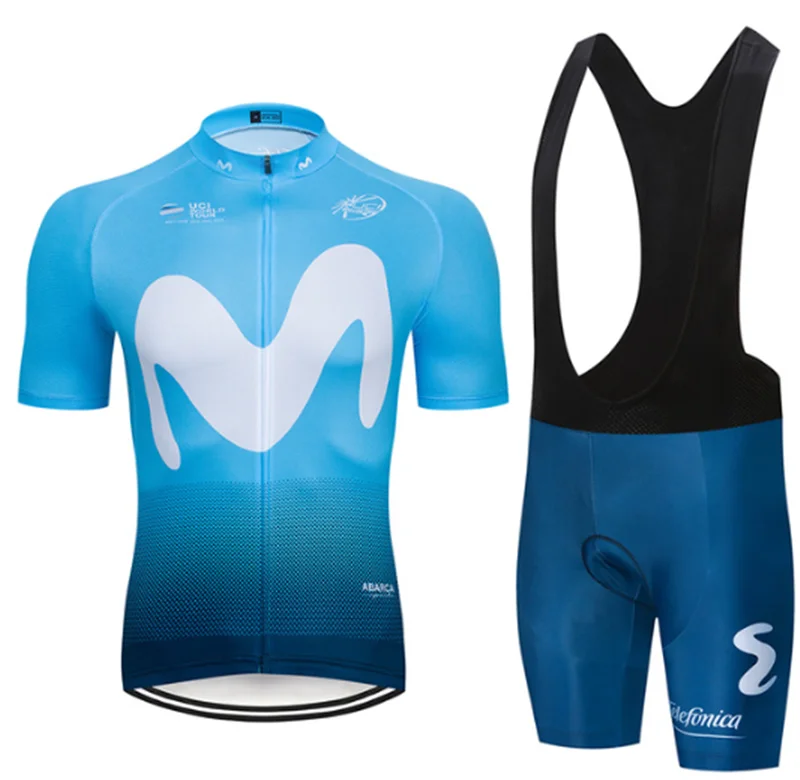 Equipe Movistar гель 9D curto-de mangas compridas Camisa de ciclismo jardineiras terno bicicleta MTB bicicleta Джерси