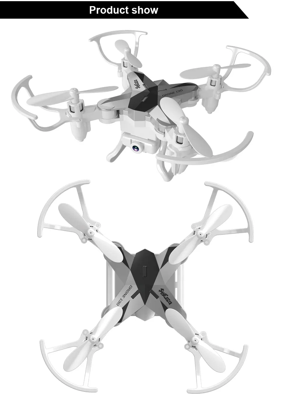 SBEGO 130DW Foldable Mini Drone with High Hold Mode 2.4G 6-axis HD Camera WiFi Phone Control RTF-4