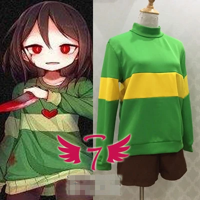 Customize Anime Undertale Chara Frisk Blue Green Hoodie Cosplay Costume Healthy Fabric Sweater Custom Made Size Free Shipping Aliexpress