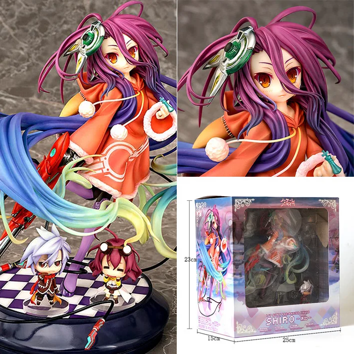 

22CM Anime Life No Game No Life 2 Shiro Game of Life Painted second generation Game of Life 1/7 scale PVC action figure model