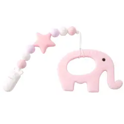 CHEWELRY розовый слон соска клип рождественские подарки силиконовые зубное кольцо для ребенка материал безопасный и мягкий детские трофеи