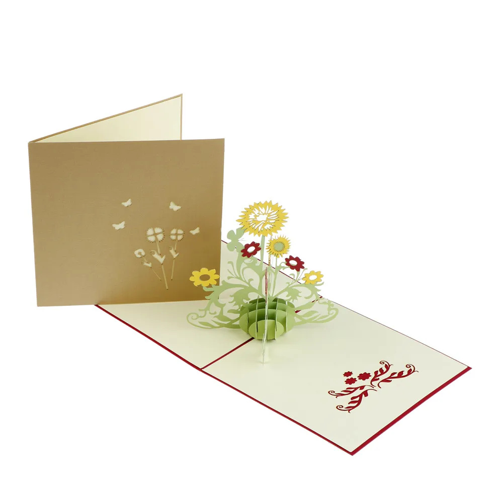  Mother's Day Thank You Greeting Postcard Card Pop Up 3D Sunflower Design Greeting Card Sunflower Bi - 32891067163