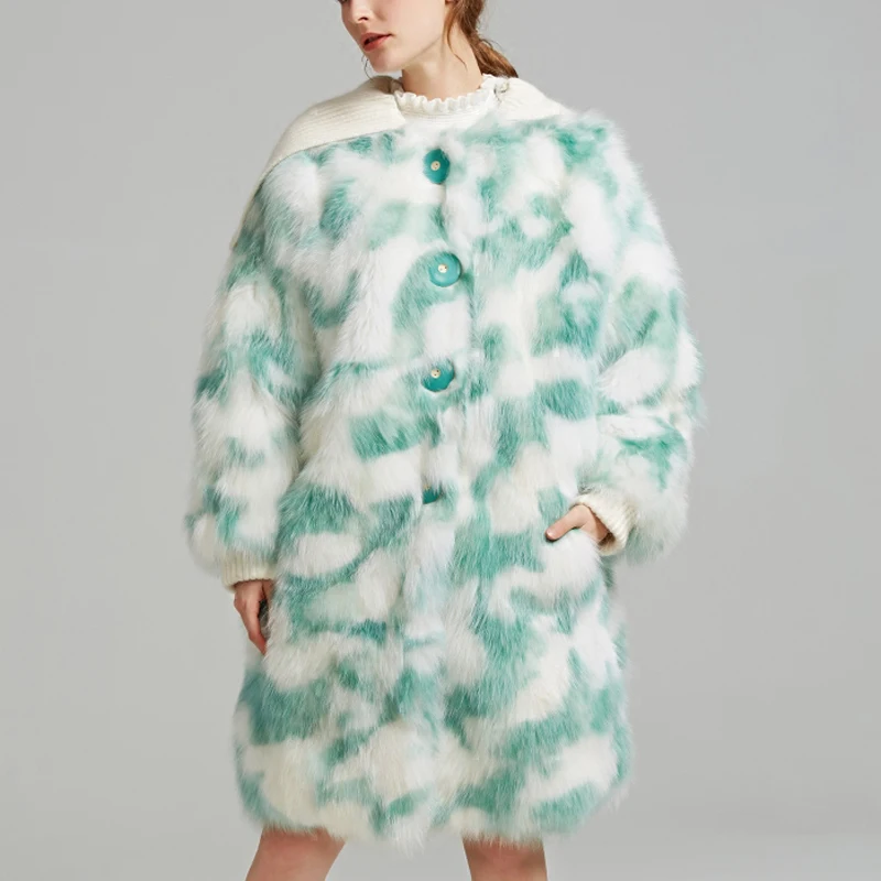 long Fourrure Femmes Fausse Renard short green Chaud Extra 2018 short Hiver Longue Rose Pink Manteaux Moelleux De green long Veste Blanc Épaissir Pardessus Manteau Chaude pink wX407IxX