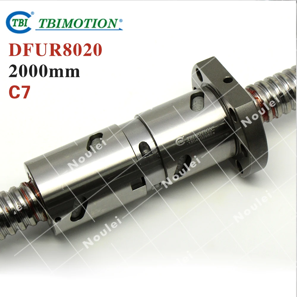 TBI 8020 C7 2000mm ball screw 20mm lead with DFU8020 ballnut Ground for high precision CNC diy kit DFU set