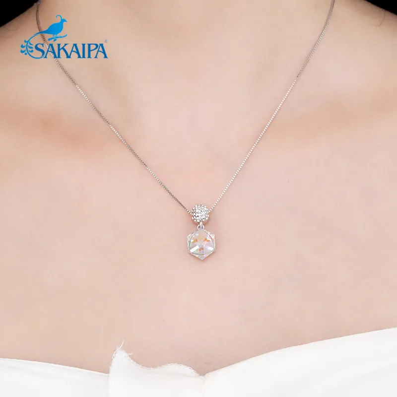 Mystic Цвет Swarovski Element Кристалл колье с кулоном модные украшения цепочки и ожерелья
