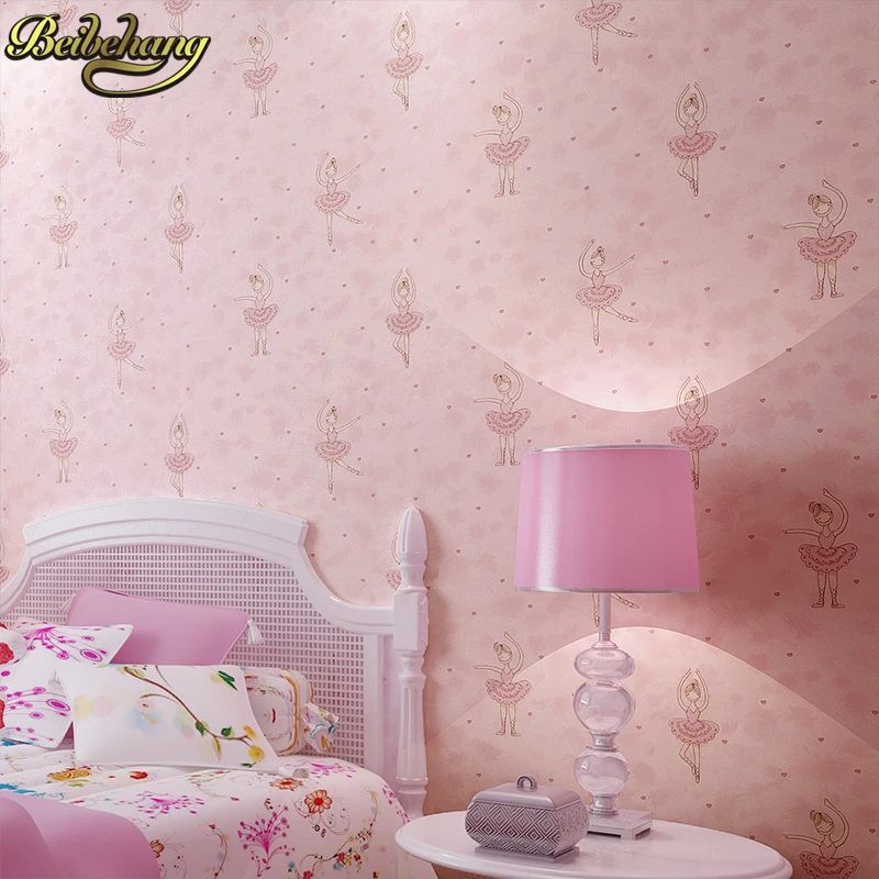 

beibehang minimalist dance little girl children room TV Background Wall Paper roll Home Decoration decorative 3D wallpaper roll