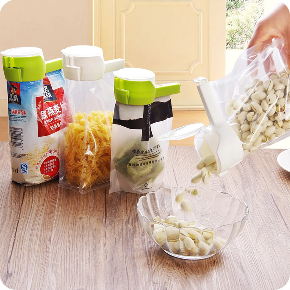 1pcs Househould Food Snack Storage Seal Sealing Pour Bag Clips Sealer Clamp Food Bag Clip Kitchen Tool Home Food Close Clip Seal