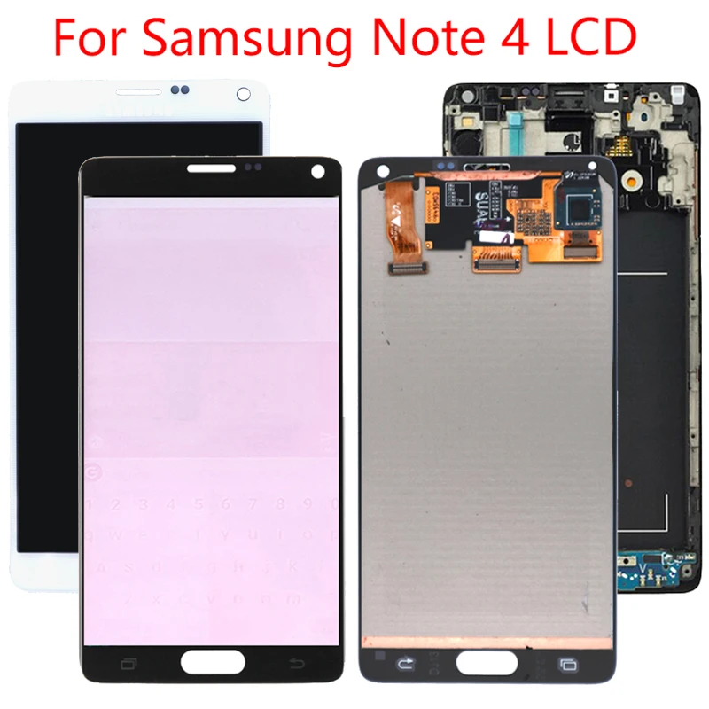 Цена Оригинальный AMOLED ЖК дисплей для samsung Note 4 ЖК дисплей с рамкой дигитайзер для samsung Note 4 N910F дисплей сенсорный экран сжигающий тени
