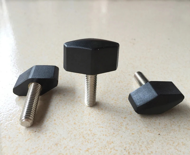

M4 Plastic Head Hand Tighten Screws Stainless Steel Thread Bolts One Font Type Bakelite Knob Adjustable Handle Screw