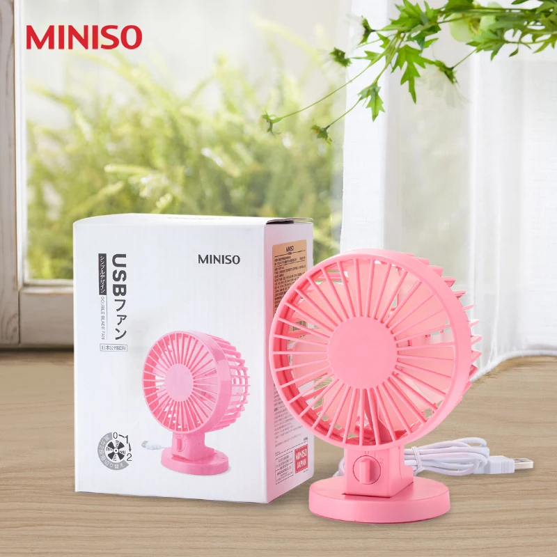 Miniso high quality product electric fan brief two sheeted dual usb