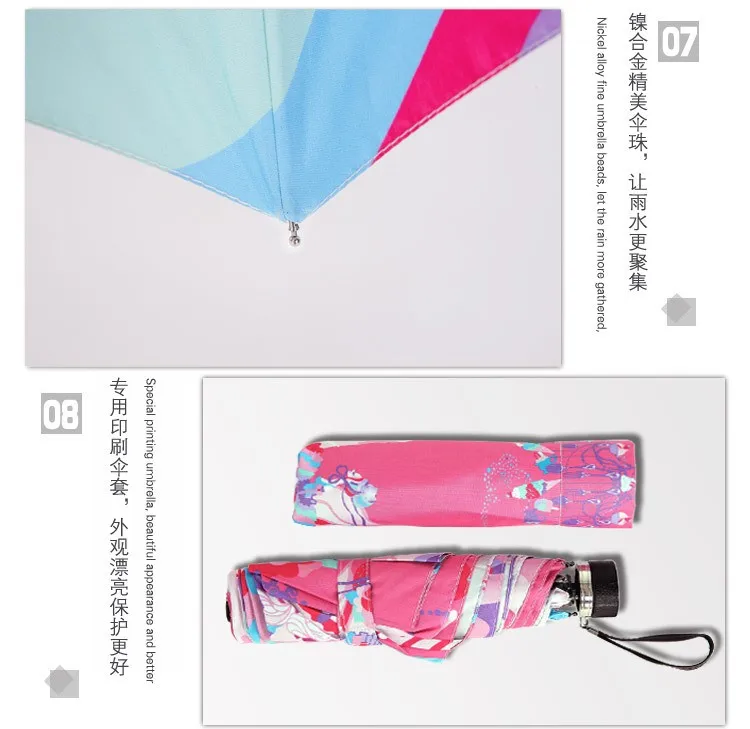 Лес партия Творческий узор 3 складной зонтик женщин двойной утолщение зонт УФ-зонтик, артикул 04A1C58