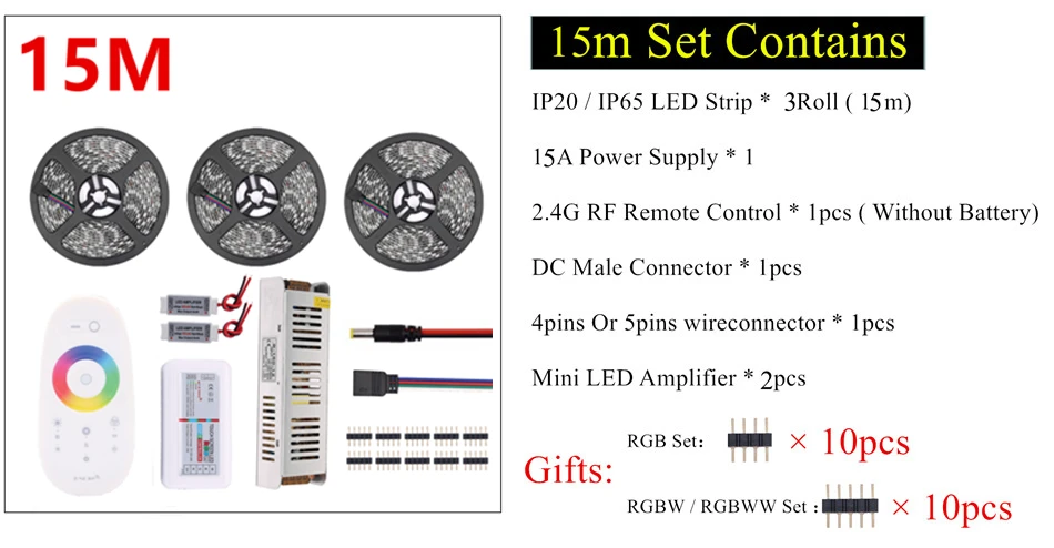 RGB Светодиодные ленты Водонепроницаемый 5050 5 м 10 м 15 м 20 м 30 м DC 12 В rgbww RGBW светодио дный свет гибкие полосы добавить контроллер Мощность