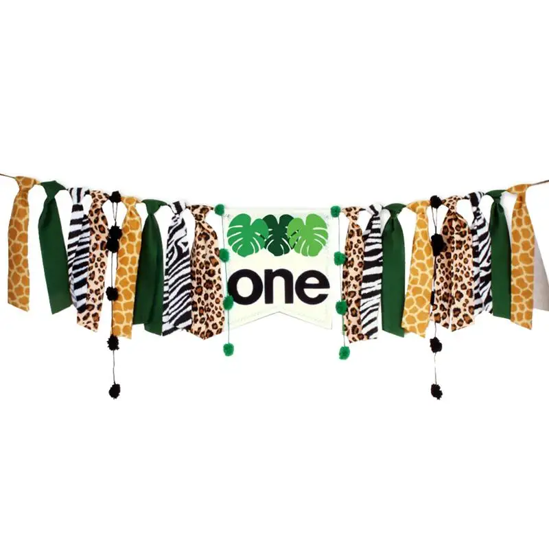

1 Pc Dining Chair Pull Flag Jungle Hunting One Creative Garland Venue Layout Bunting for Birthday Baby Shower Wedding