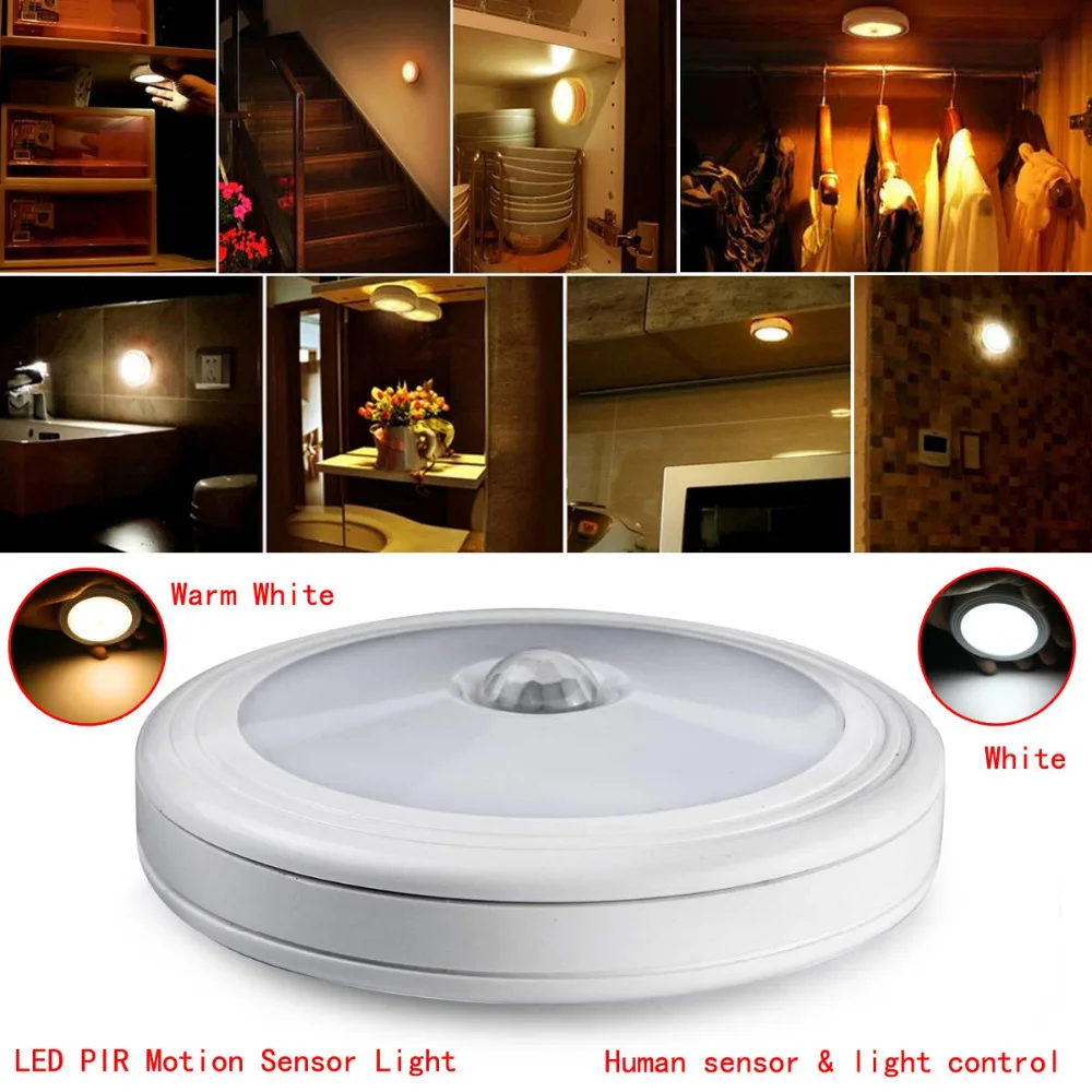Battery Power Sensor 5LED Night Light Magnetic Infrared PIR Motion Sensor Wireless Mini LED Light Lamp