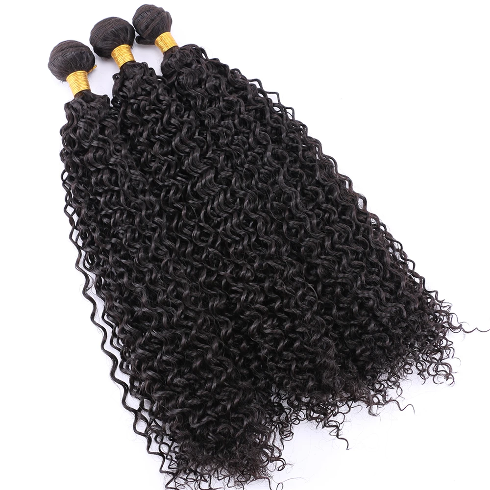 Synthetic kinky curly Hair Weave 100% heat resistant hair bundles 100g/pack Hair Extensions for wom