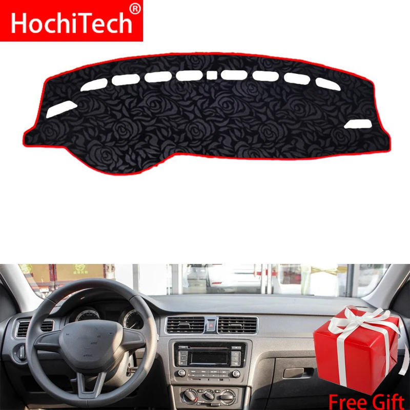 

Rose Pattern Non-slip Dashmat Dash Mat Dashboard Cover Pad Carpet Car Sticker for SKODA Rapid Rapid Spaceback 2014-2019 Styling