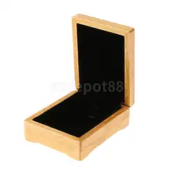 MagiDeal деревянный ящик черный бархат цепочки и ожерелья кулон ювелирные изделия подарок чехол для хранения дисплей