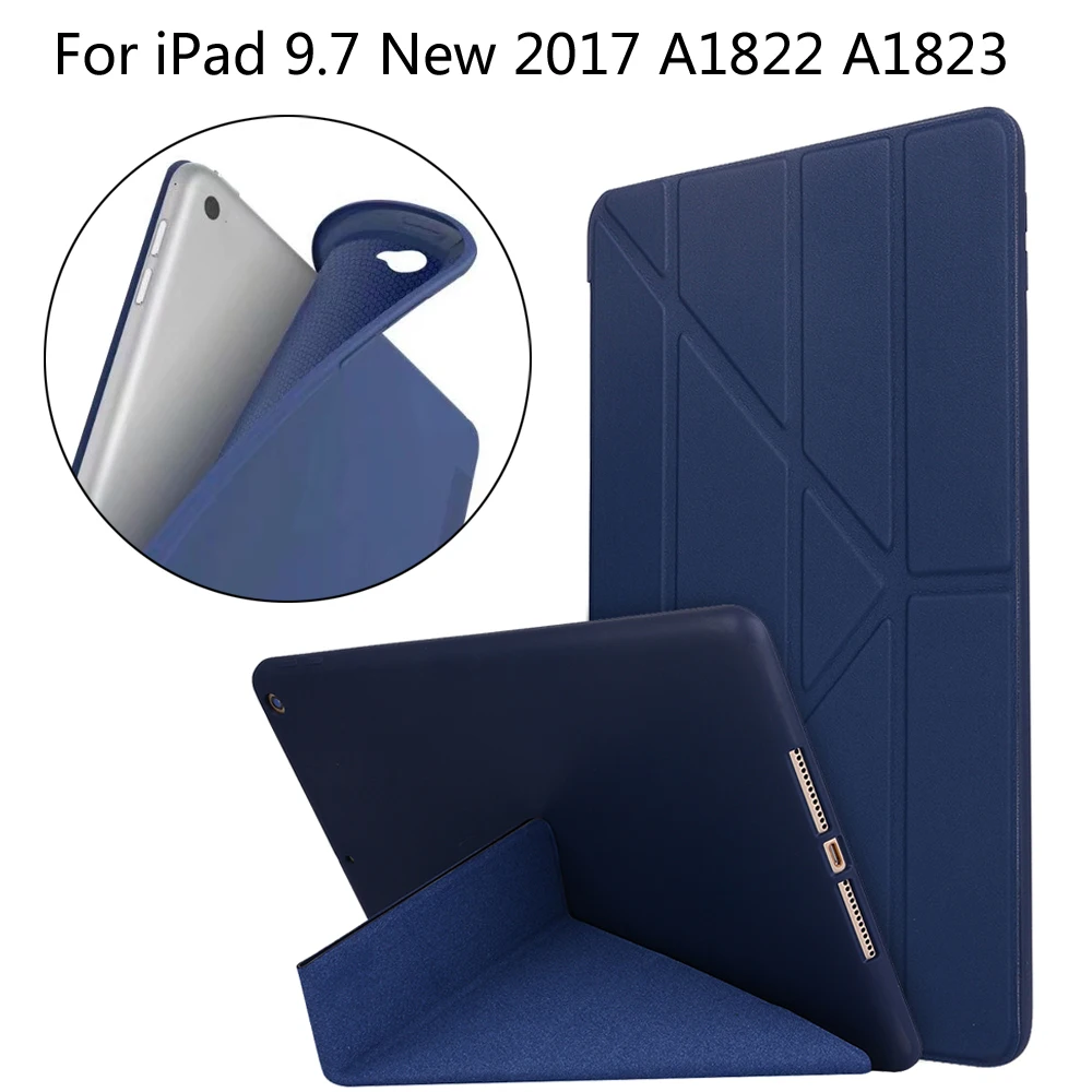 Магнитный складной чехол для iPad 9 7 Новинка 2017 2018 A1822 A1823 смарт ТПУ кожаные чехлы