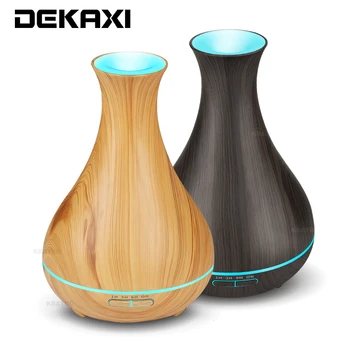 

DEKAXI 550ml Wood Grain Aroma Essential Oil Diffuser Electric Ultrasonic Cool Mist Humidifier for Office Home Bedroom