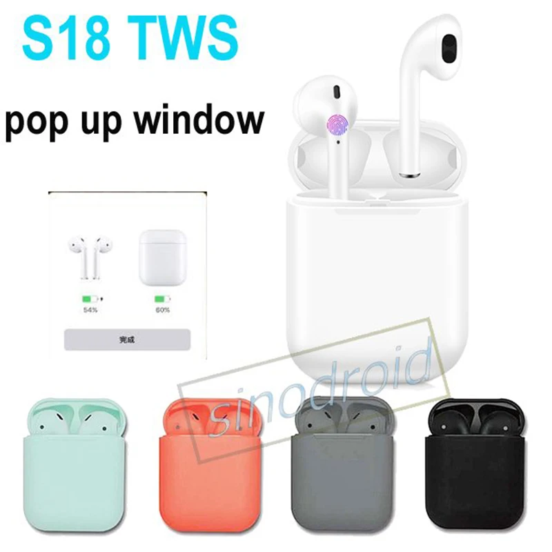 

S18 TWS Mini Earbuds Wireless Bluetooth 5.0 Stereo Earphone Supports Pop-up Window Touch Control Auto Pairing Air Pods With Mic