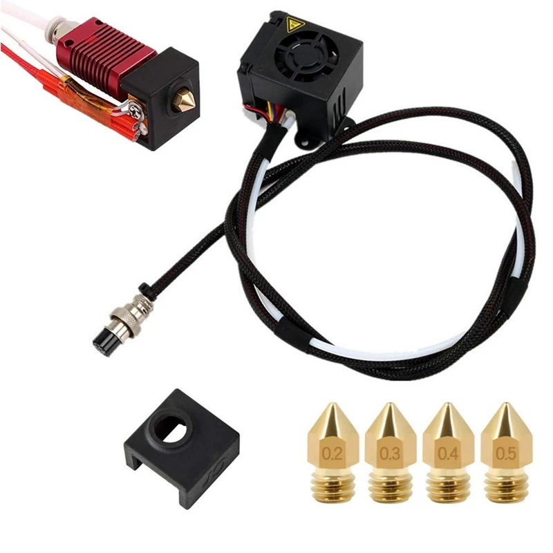 

3D Printers Replacement Parts/Accessories Full Assemble Mk8 Extruder Hot End Kits (With Nozzle 0.4Mm /0.2Mm /0.3Mm /0.5Mm) Fit