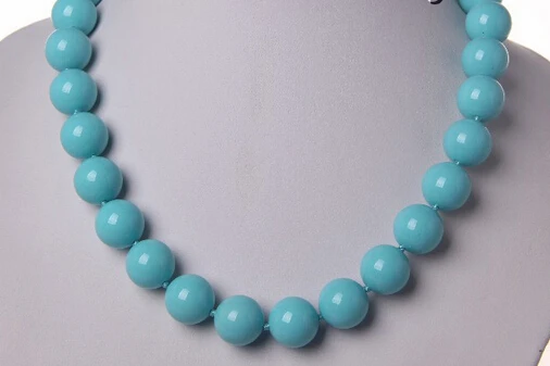 

ddh002747 stunning big 14mm round blue south sea shell pearls necklace