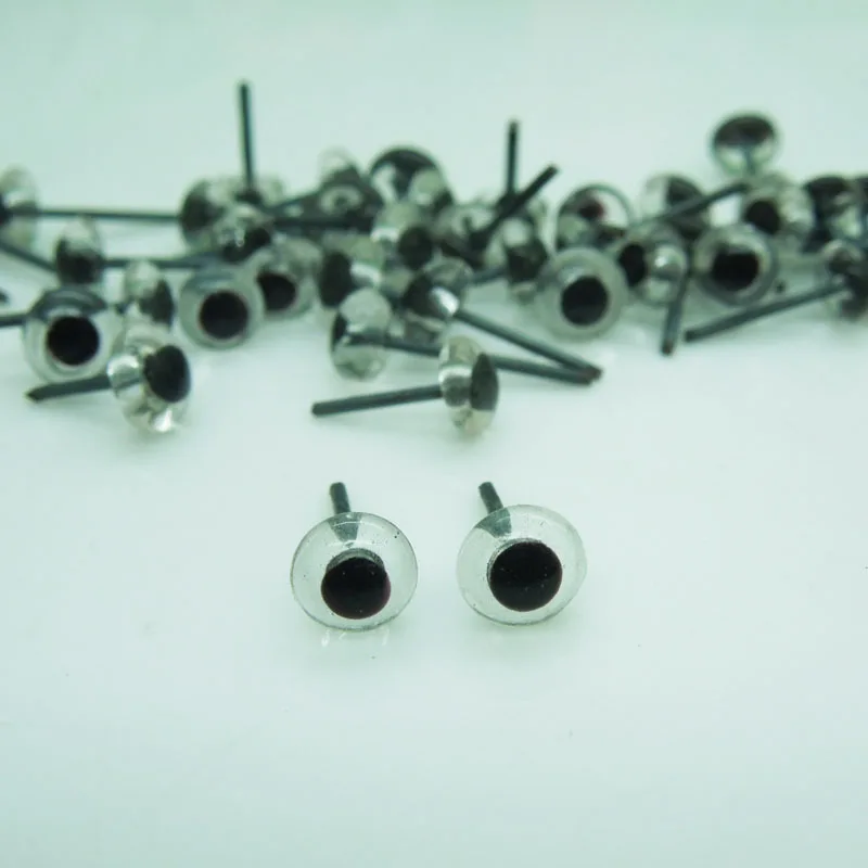 

100pcs/50paris Doll Glass Eyes On Wire Clear color bears eyes For Doll Animal Puppet Making 5MM