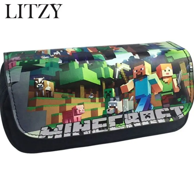 

School Pencil Case Kawaii Minecraft Pencil Case For Boys Kids Big Capacity Pencil Bag School Supplies Pencil Box Bts Stationery
