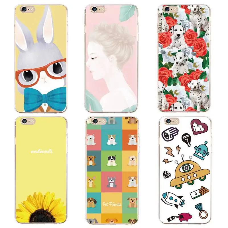 Original Flora Coque Soft Clear TPU Phone Case For iPhone 4/4s 5 5s 6 6plus 7 8plus x Silicone Girl Dog Free Shipping | Мобильные