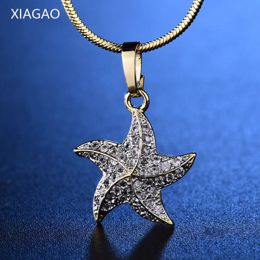 Женское Ожерелье с кулоном XIAGAO Золотой Рождественский подарок фианитом AAA |