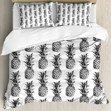 Juego de fundas de edredón de piña tema Tropical dibujado a mano artístico Estilo Vintage piña diseño de frutas juego de cama de 4 piezas