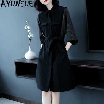 

Spring Autumn Dress 2020 Ladies Dresses Vintage Office Black Dress for Women Elegant Bandage Dress Vestidos Robe Femme MY2328