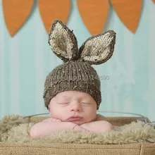 5* вязаный крючком 2 цвета дети шерстяной шапочка для новорожденных Фотография реквизит головные уборы