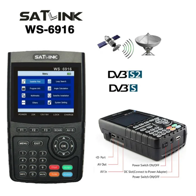 Оригинал спутниковая связь WS 6916 спутниковый искатель DVB S2 MPEG 2/MPEG 4 Satlink Высокое