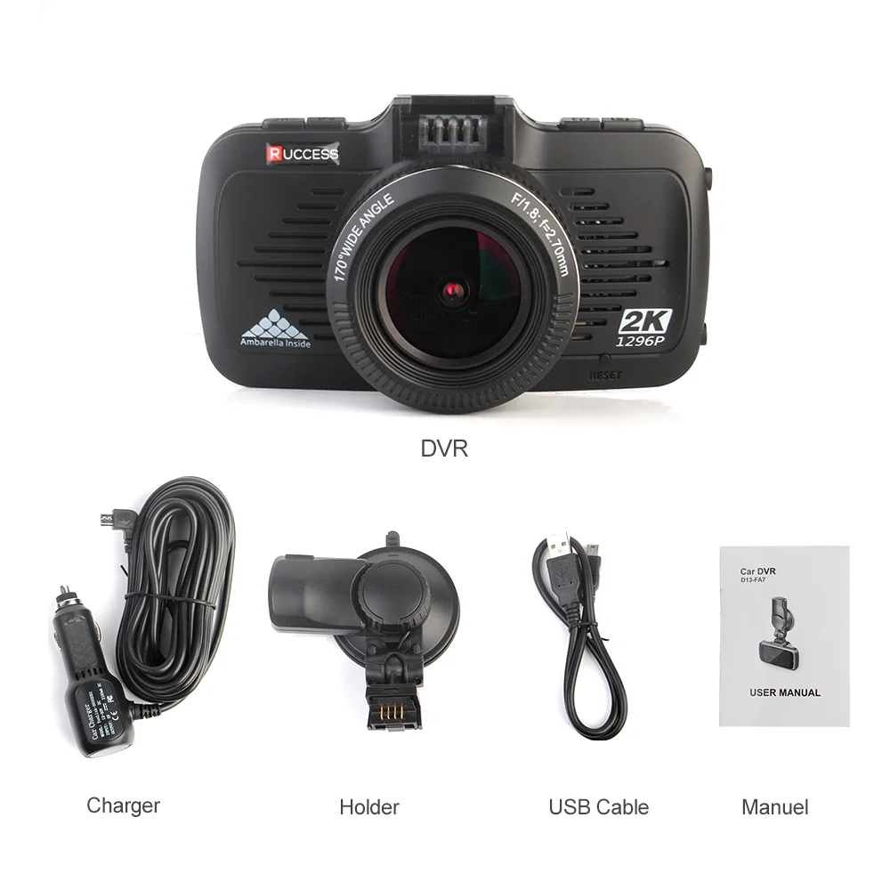 RUCCESS DVR Ambarella A7LA50 Car DVR GPS Logger Mini Dash Cam Full HD 1080p 1296p Car Camera Nigh Vision ADAS Speed cam Car DVRS (24)
