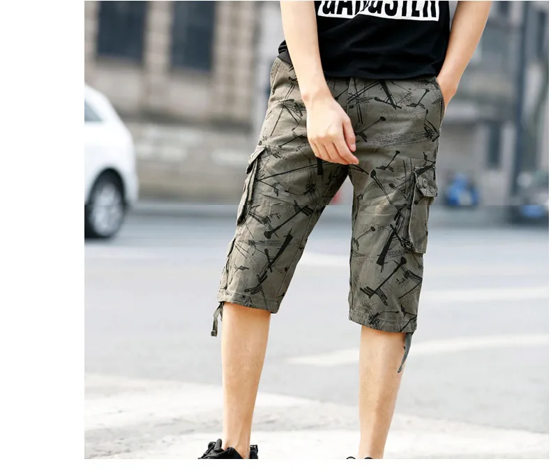 2019 летние камуфляжные шорты мужские повседневные Хип-хоп мужские короткие брюки хлопковые военные шорты Карго мужские большие размеры