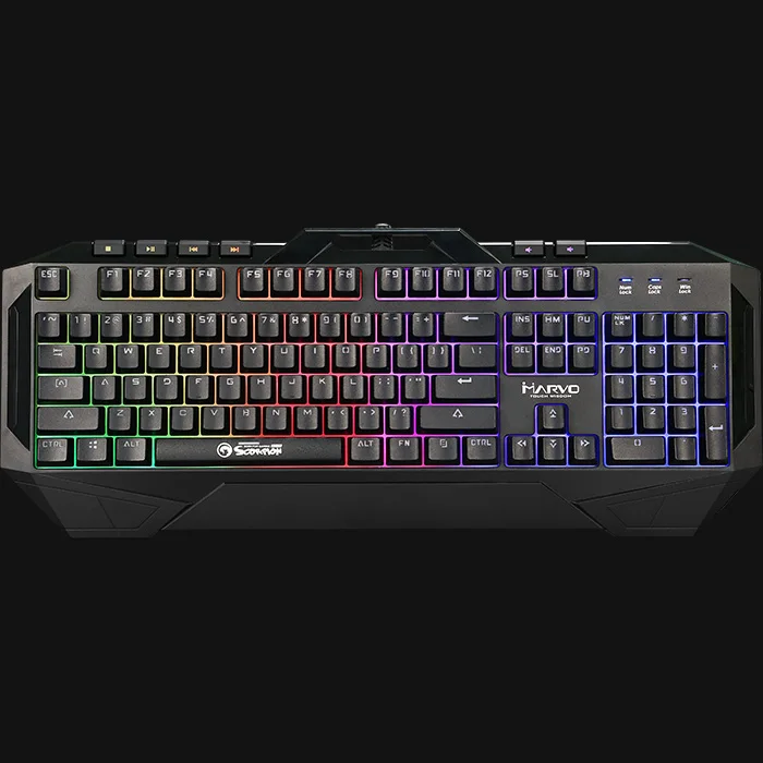 

MARVO Gaming Keyboard ,LED Rainbow Backlight Gaming Keyboard USB Wired Professional Keyboard For Computer /Desktop KG860