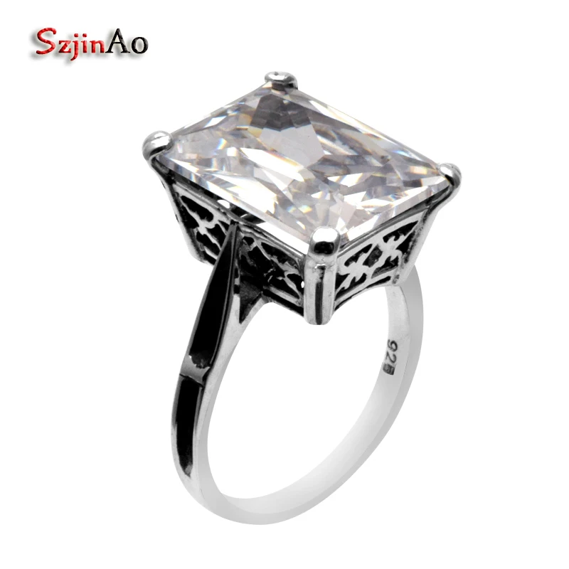 

Szjinao 925 Sterling Silver Rings for Women Fashion Jewelry Antique Ring Hollow Carving 925 Sterling Silver Wedding ng