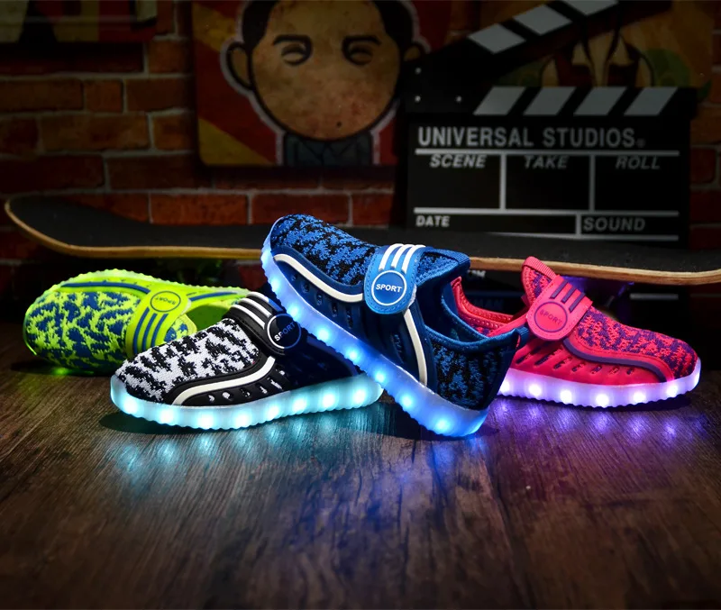 CNFSNJ New luminous shoes children LED glow shoe boys & girls fashion USB rechargeable light led shoes for kids led shoes 26-37