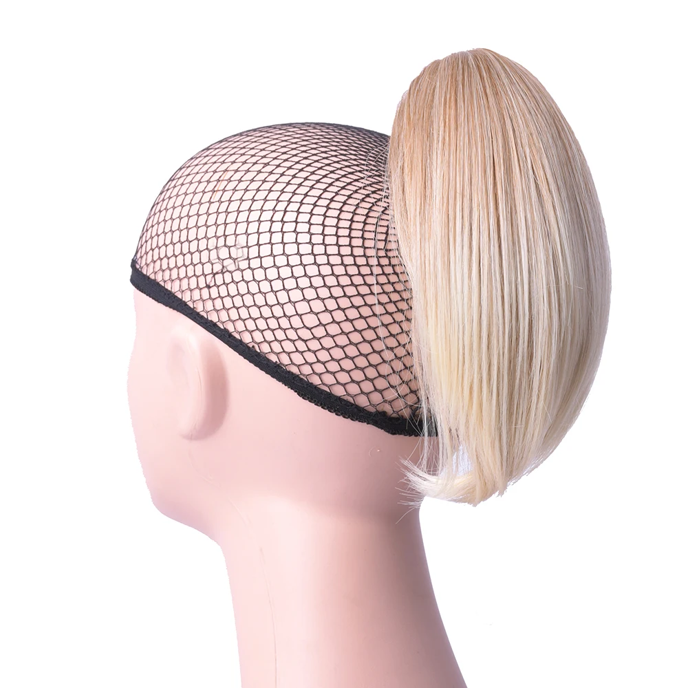 Delice Girls Short Straight Ponytail Clip In Ombre Claw Little Ponytails Heat Resistance Synthetic Hair Extensions