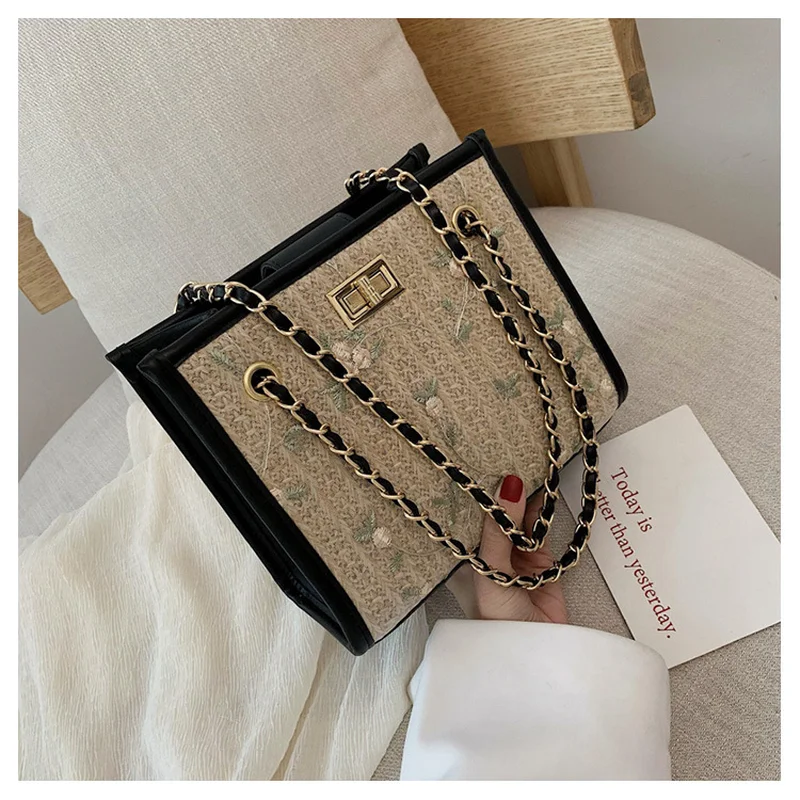 

Popular Summer Beach Bag Bohemian Style Lace Handbag Fashion Women Elegant Handbags Ladies Shopper Soft Bag Black Mini Bags 2019