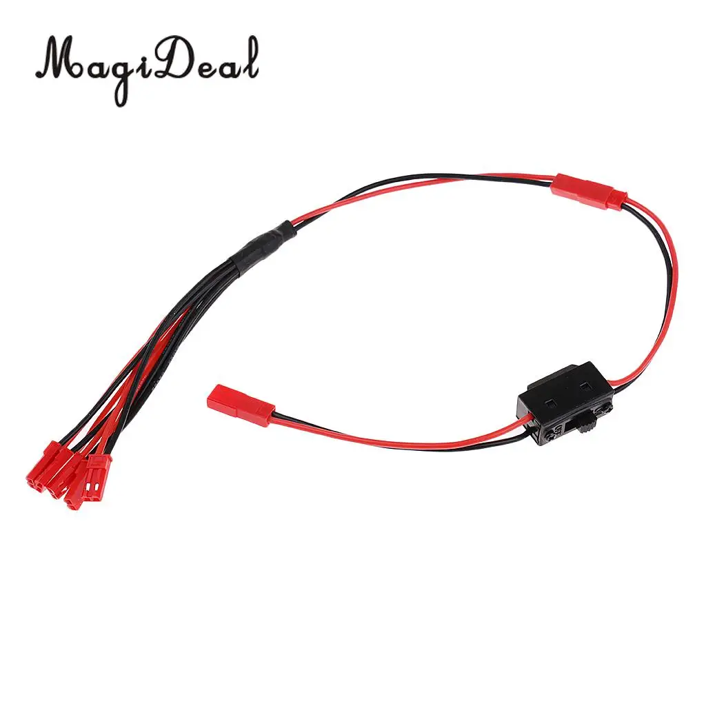 MagiDeal Metal 5 in 1 JST Splitter Wire Battery Connector 2 Pin Male Female w ON/OFF Switch for RC Li-po Battery