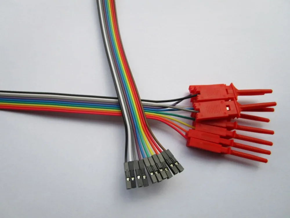 

1 pcs Pitch 2.54mm Jumper Wire 1x10 pin Female to Flat Test Clip Ribbon Cable 24cm(9.5")