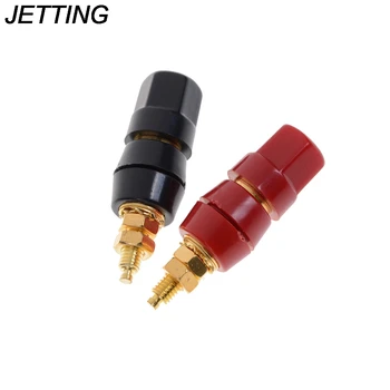 

1pair(black+red) Terminals Red Black Connector Amplifier Terminal Binding Post Banana Speaker Plug Jack HOT SALE