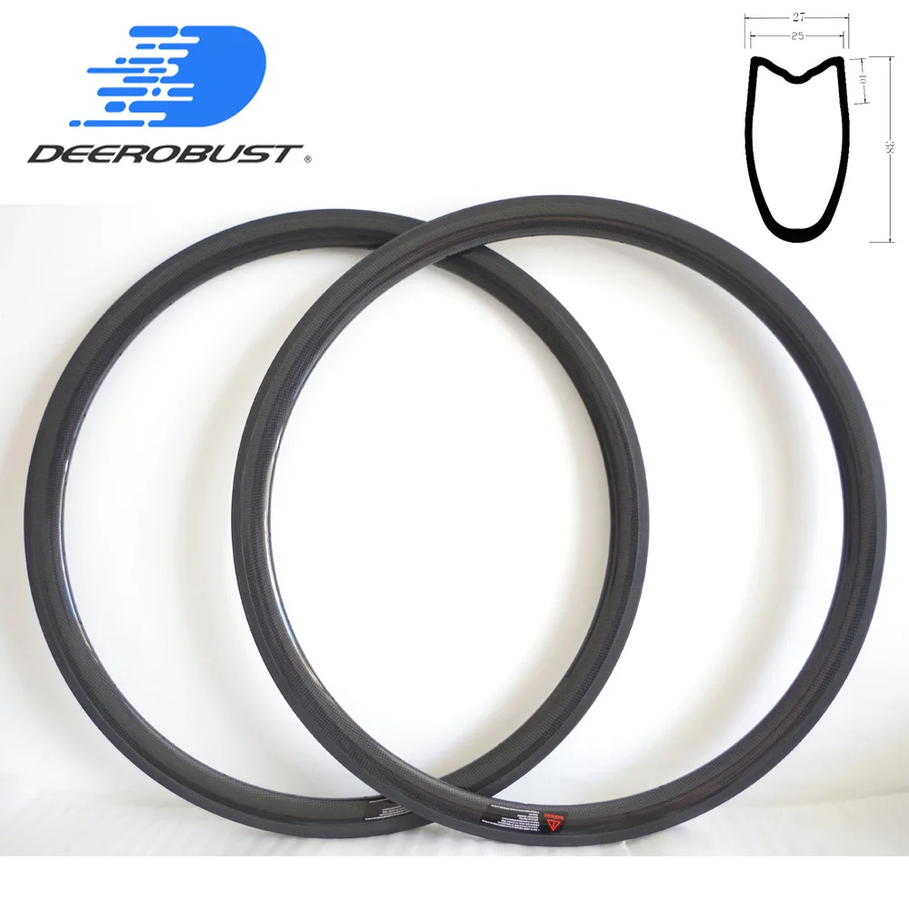 

300g 700c 38mm Deep 25mm wide Tubular 3k Glossy Road Bike Carbon Rim Bicycle Rims Racing Wheel Basalt Brake Surface 20 24 Holes