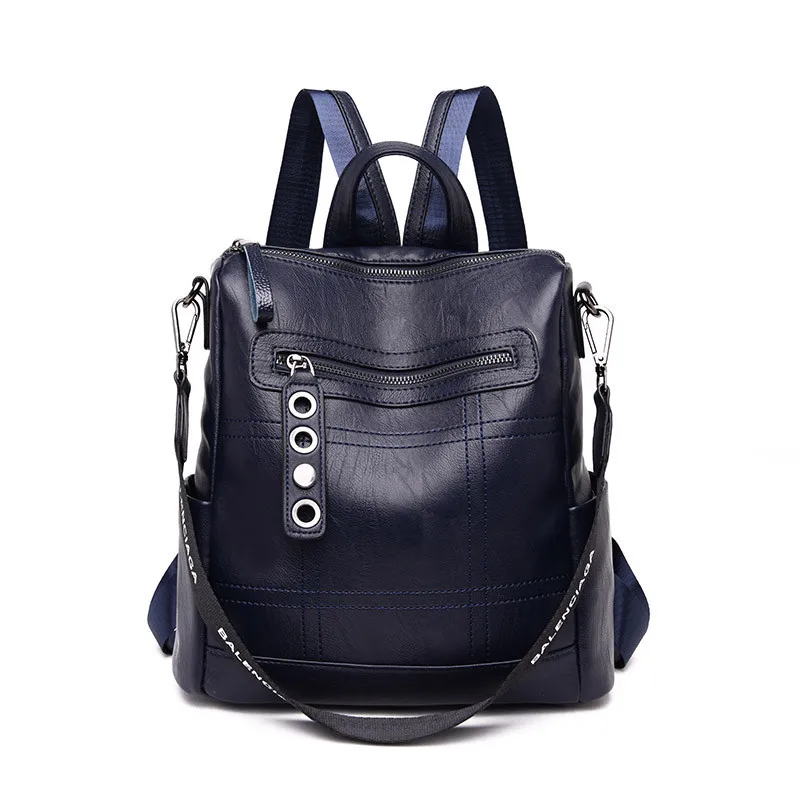 Модный рюкзак 3 в 1, женский кожаный рюкзак, школьные сумки для девочек-подростков, сумки через плечо для женщин, черный, Mochila Feminina