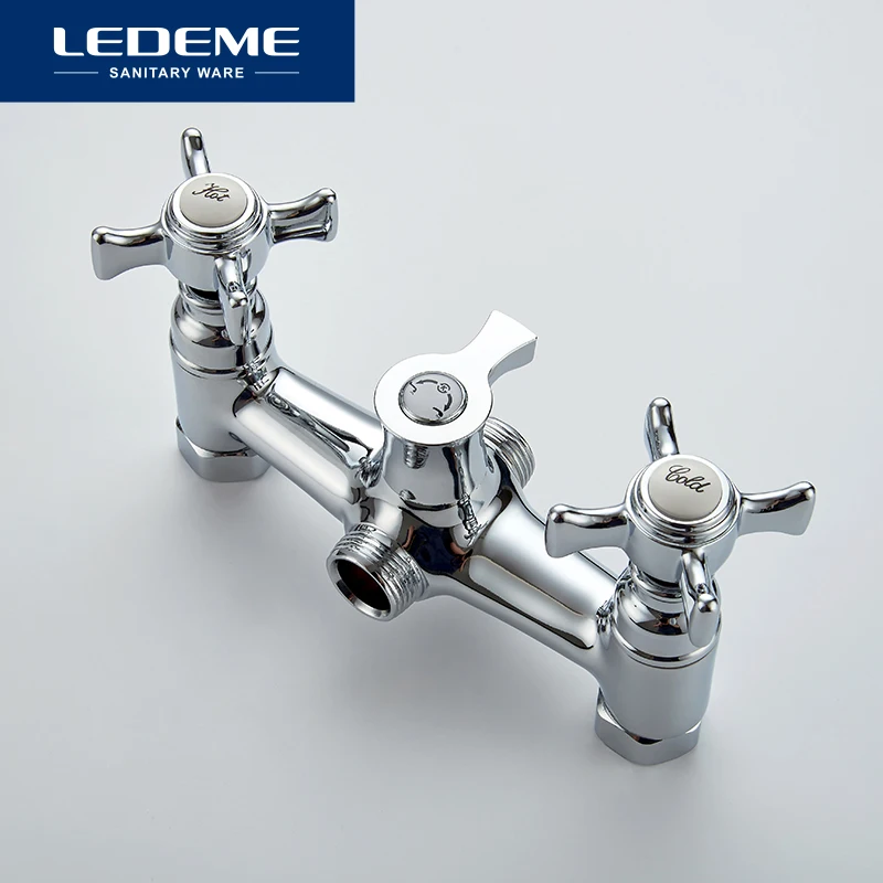 Online LEDEME Badewanne Armaturen Lange Wasser Outlet Einfache Stil Heiße Und Kalte Wasser Mischer Bad Wasserhahn Wasserhahn Dusche Bad Armaturen L2611