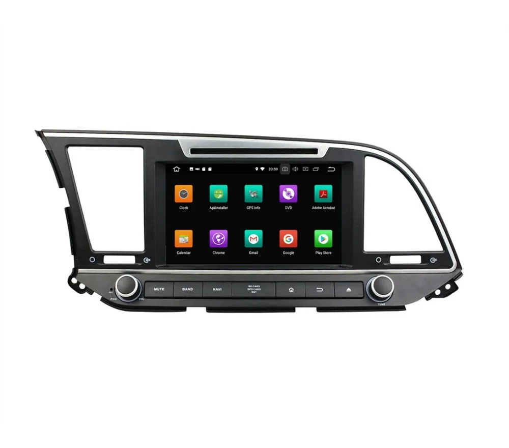 Perfect 8" Android 8.0 Car Stereo DVD Radio GPS Multimedia for Hyundai Elantra 2016 4GB RAM Bluetooth 3G/4G WIFI USB Mirror-link 3