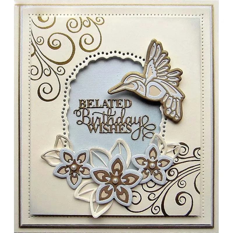 

Belated Birthday Wishes Metal Cutting Dies Stencil For DIY Scrapbooking Decorative Embossing Suit Paper Cards Handcarfts 2019