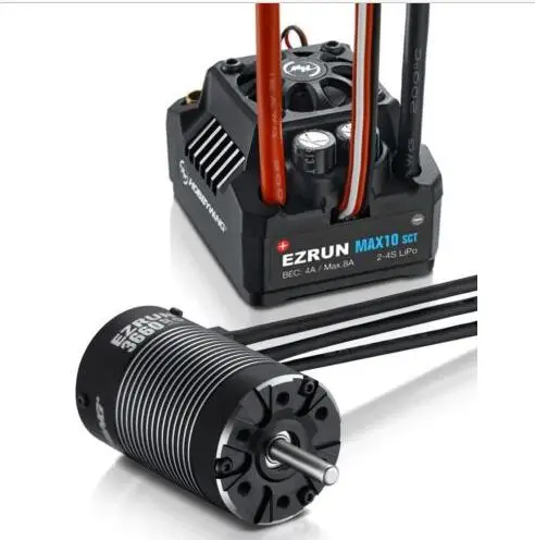 Original Hobbywing EZRUN MAX10 SCT 120A Brushless ESC + 3660 G2 3200KV/ 4000KV/4600KV Sensorless Motor Set for 1/10 RC Car
